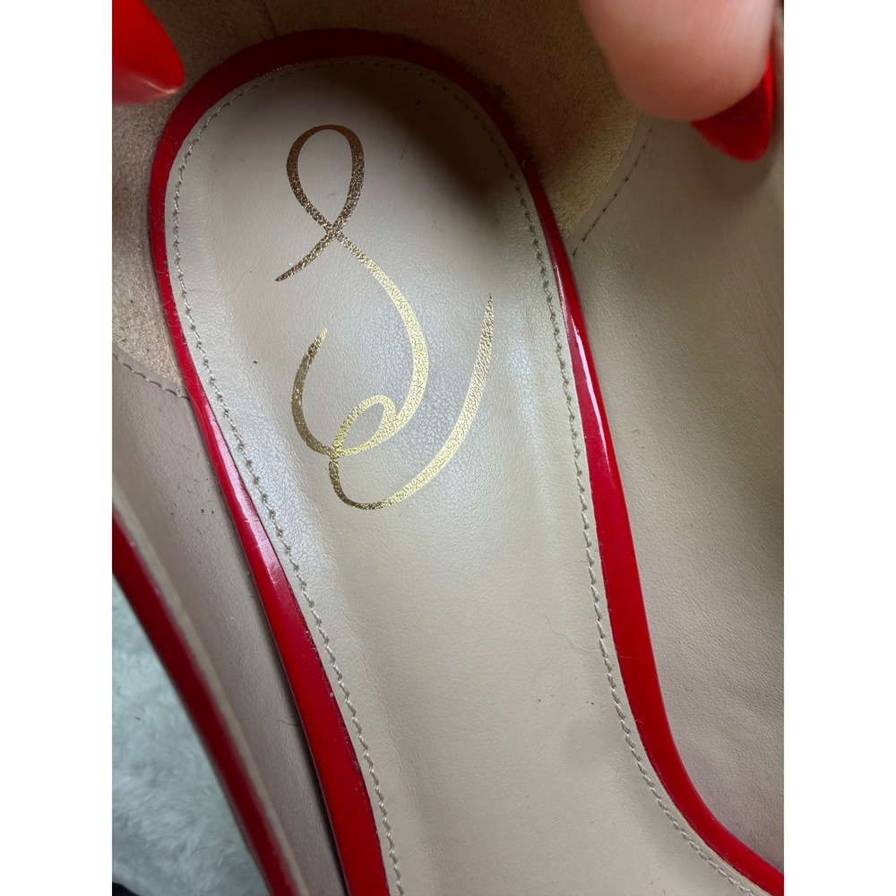 Sam Edelman Antonia Pointed Toe Pump Womens 9M Red Patent Stiletto Heel - Picture 12 of 13